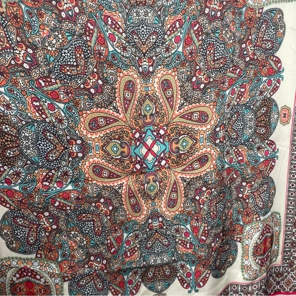 Paparazzi Satin Oversized Paisley Boho Multi Colored Boxy Blouse - Picture 5 of 5